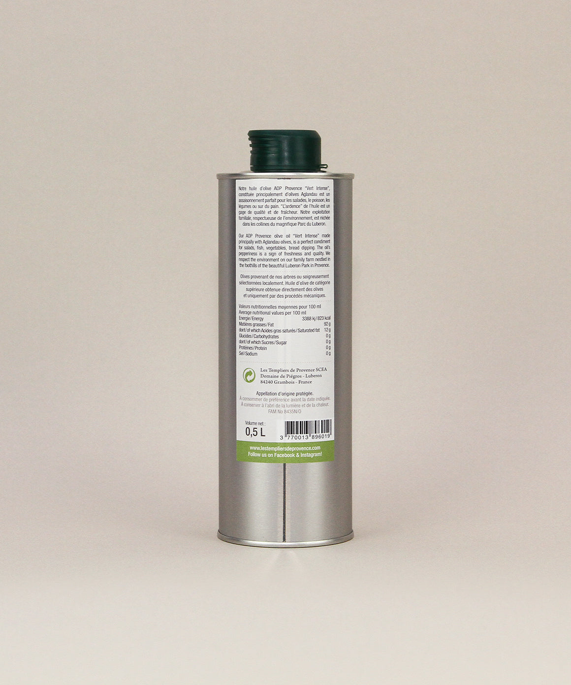 Olive Oil "Vert Intense" 0.5L Can